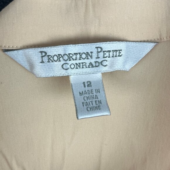 Conrad C Top Blouse Size 12 Beige Floral Long Sleeve Collared Button Down - Picture 5 of 9